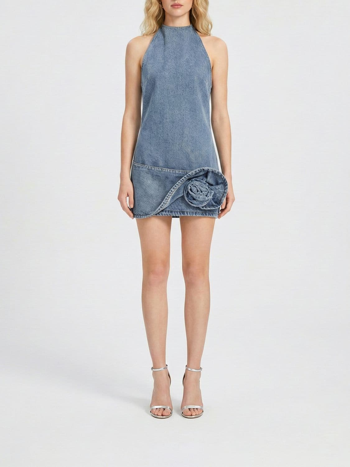 Magda Butrym Denim Dress with Flower