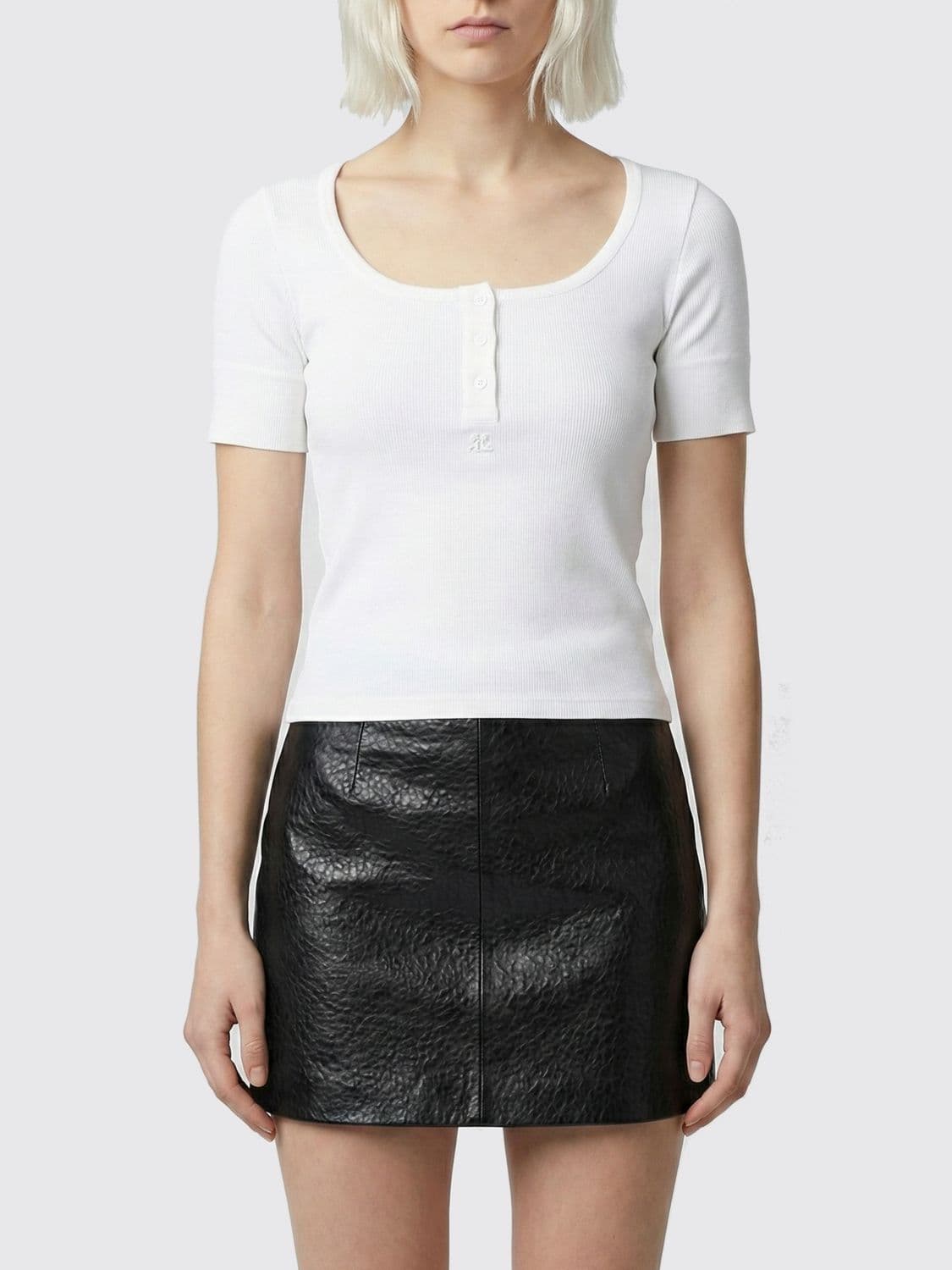 Courrèges Cotton T-Shirt with Logo