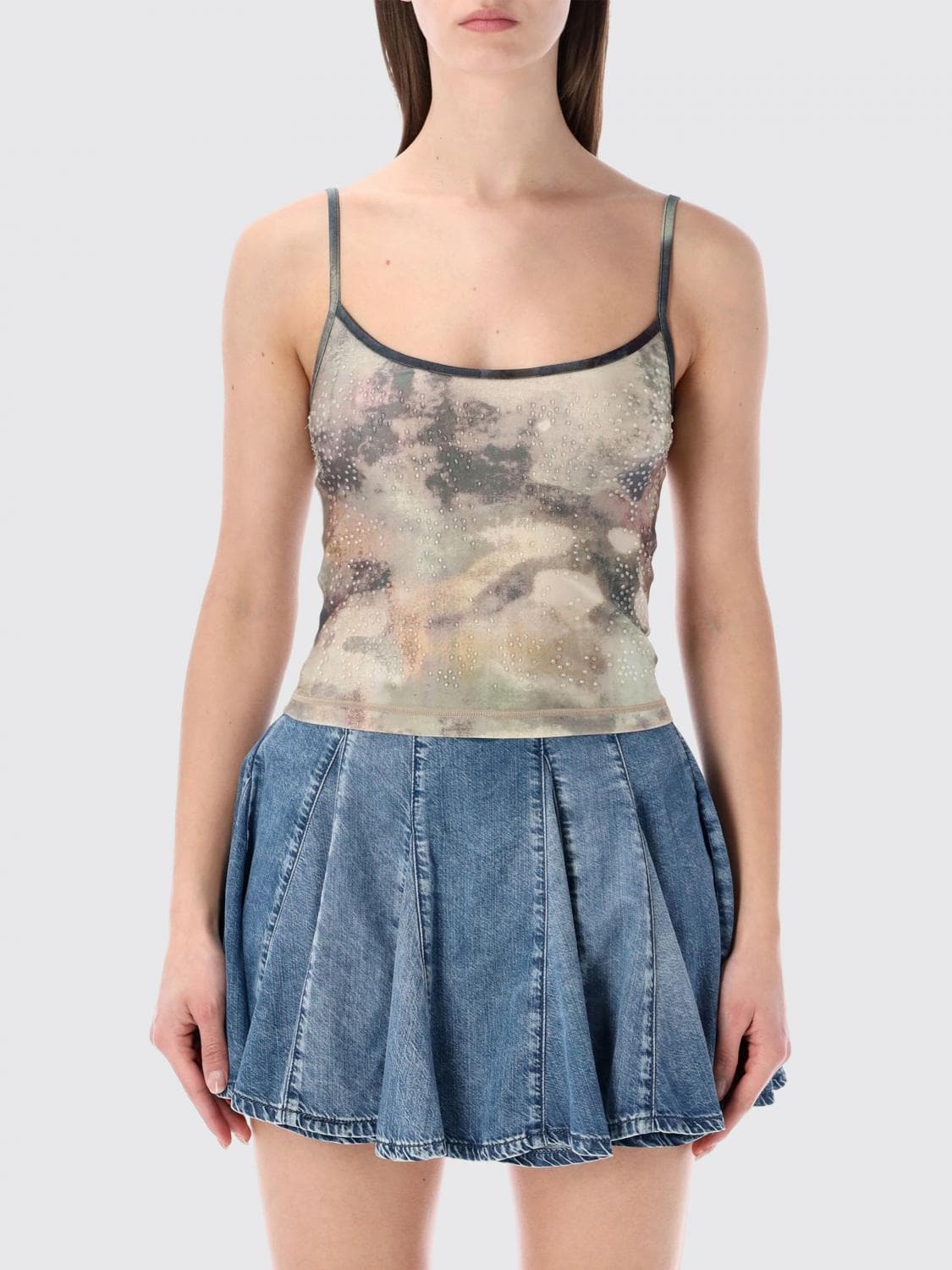 Diesel Nylon Top with Rhinestones