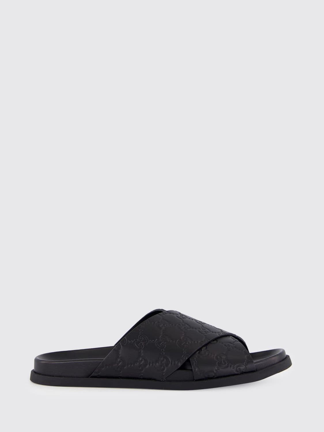Gucci Leather Sandal with GG Monogram