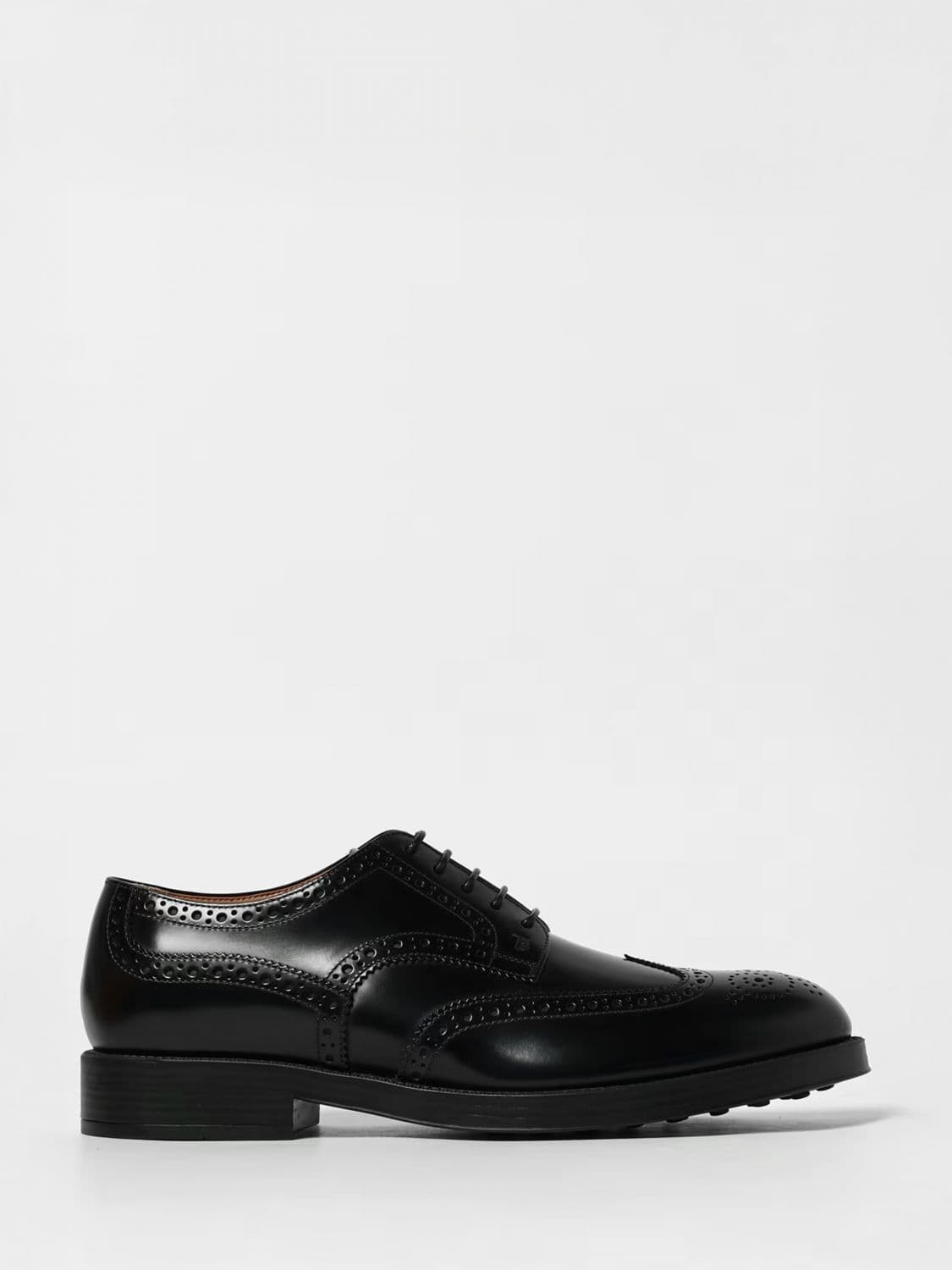 Tod's Brushed Leather Derby Shoes with Brogue Pattern