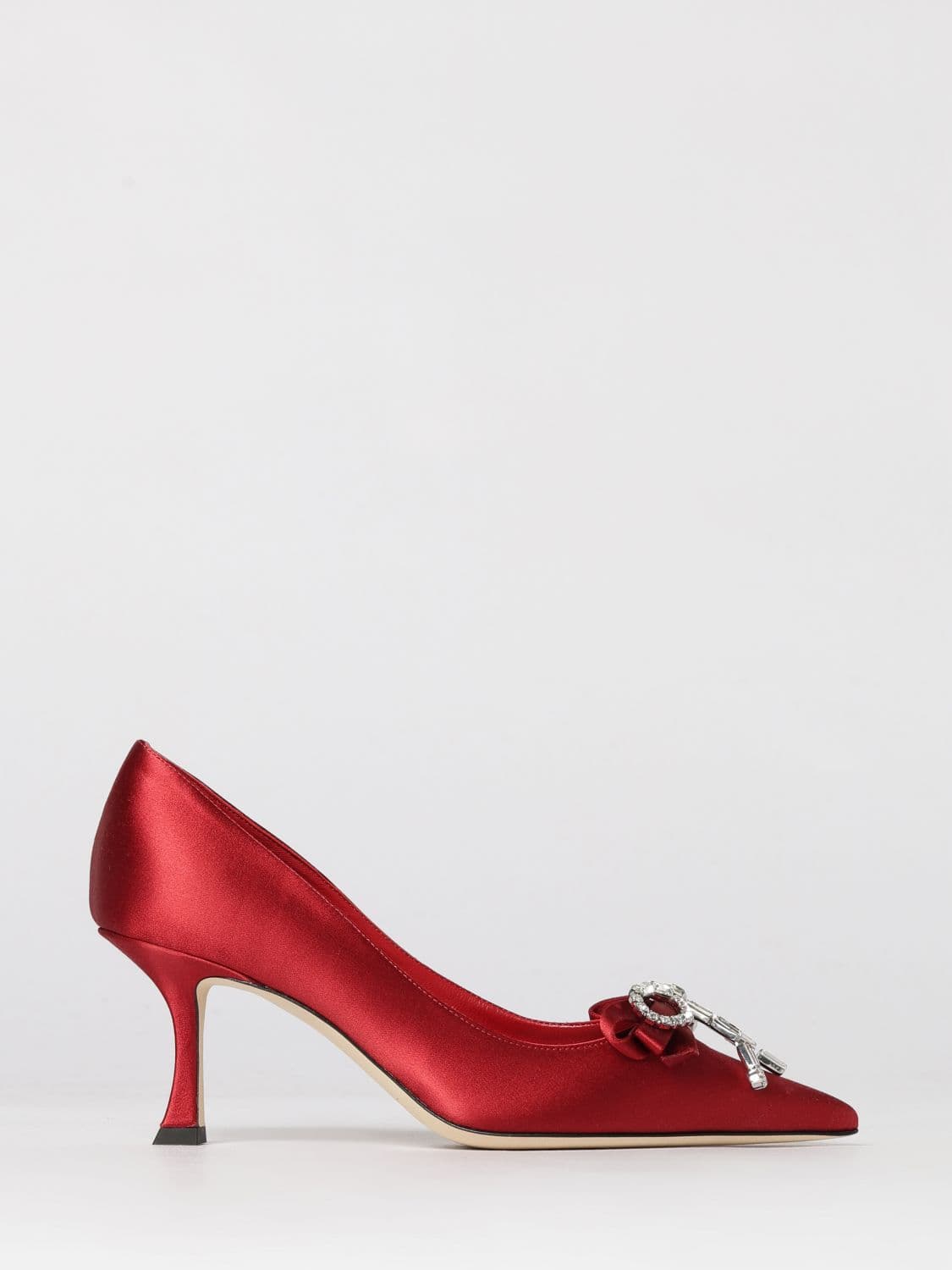 Jimmy Choo Auria Pumps in Satin with Jewel Bow