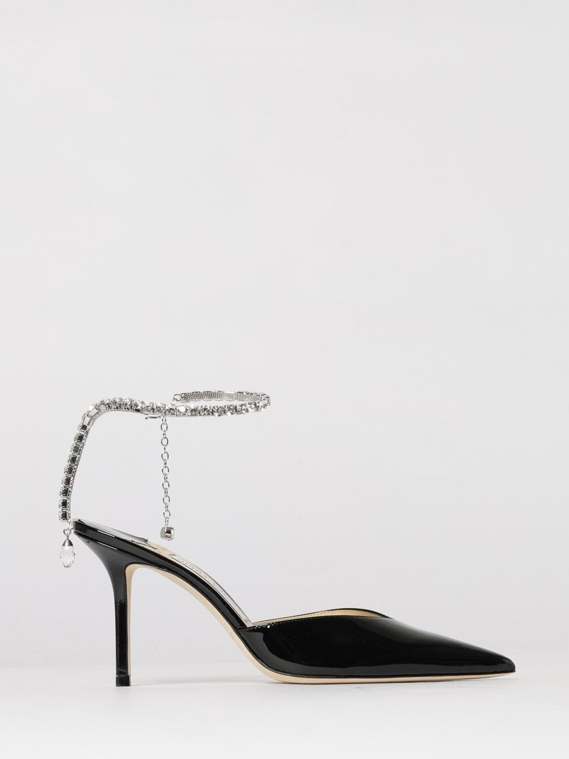 Jimmy Choo Saeda Pumps in Patent Leather with Rhinestones