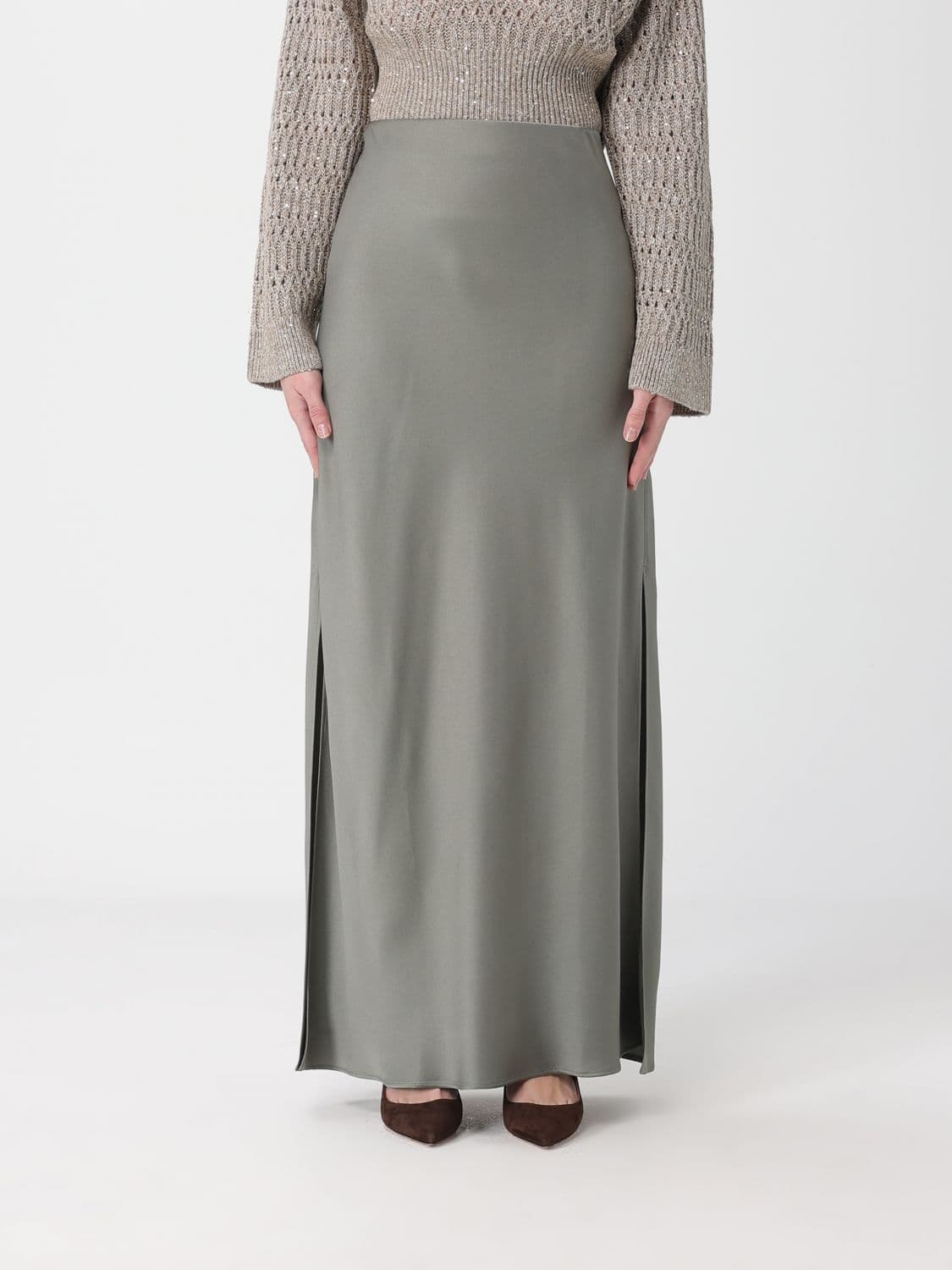 Brunello Cucinelli Long Satin Skirt · 44