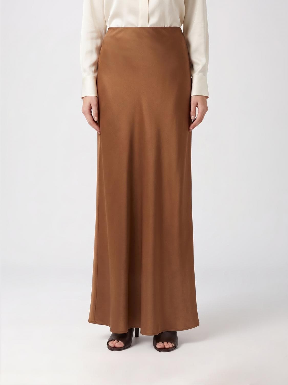 Brunello Cucinelli Long Satin Skirt