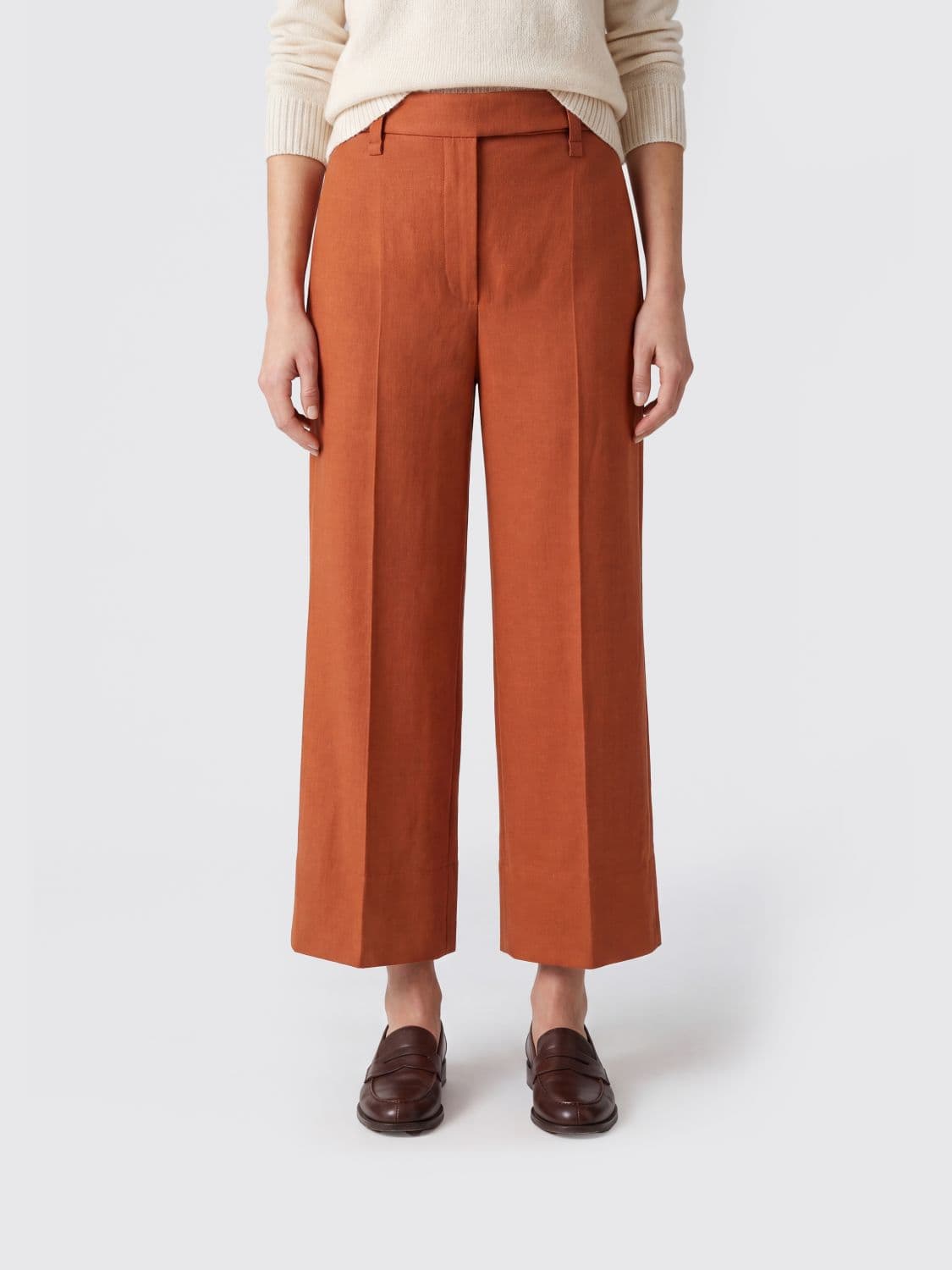 Brunello Cucinelli Cropped Stretch Cotton Trousers