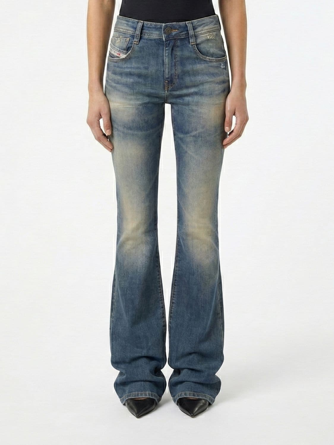 Diesel D-Ebbey Flared Jeans in Stretch Denim · 29