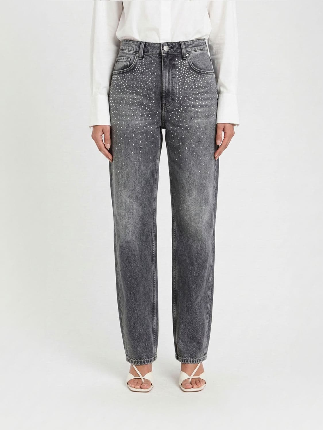 Twinset Denim Jeans with Applied Rhinestones