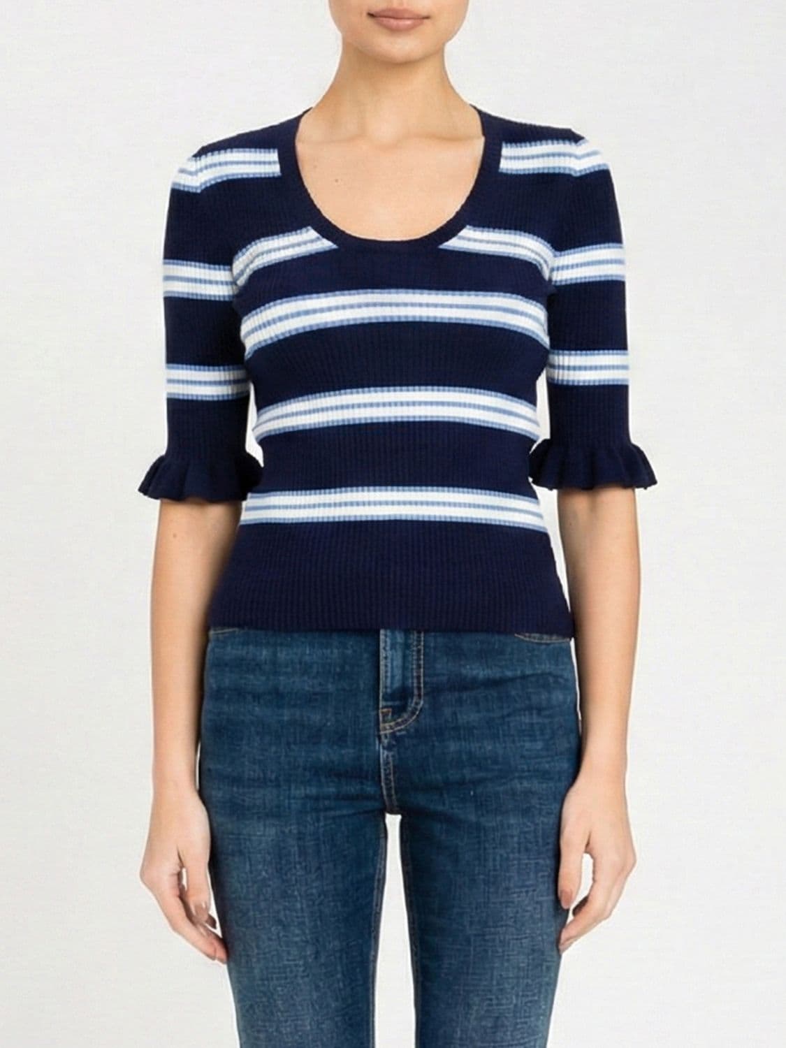 Twinset Striped Viscose Blend Knit