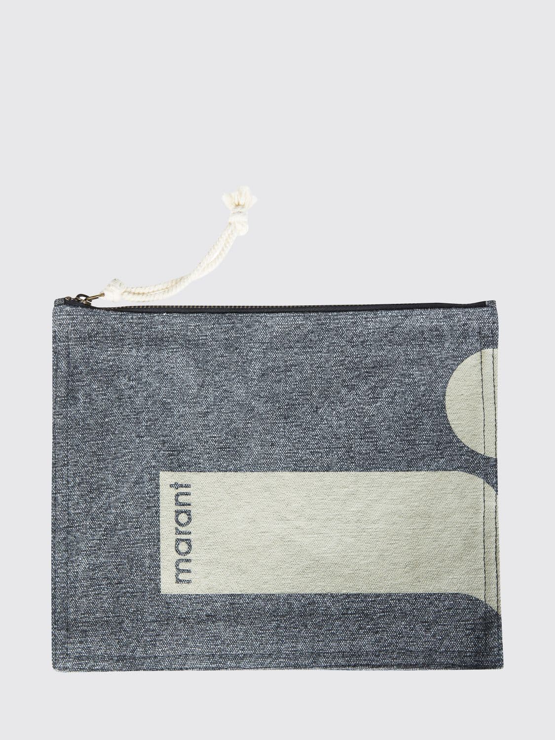 Isabel Marant Netia Cotton Clutch with Logo Print · OS