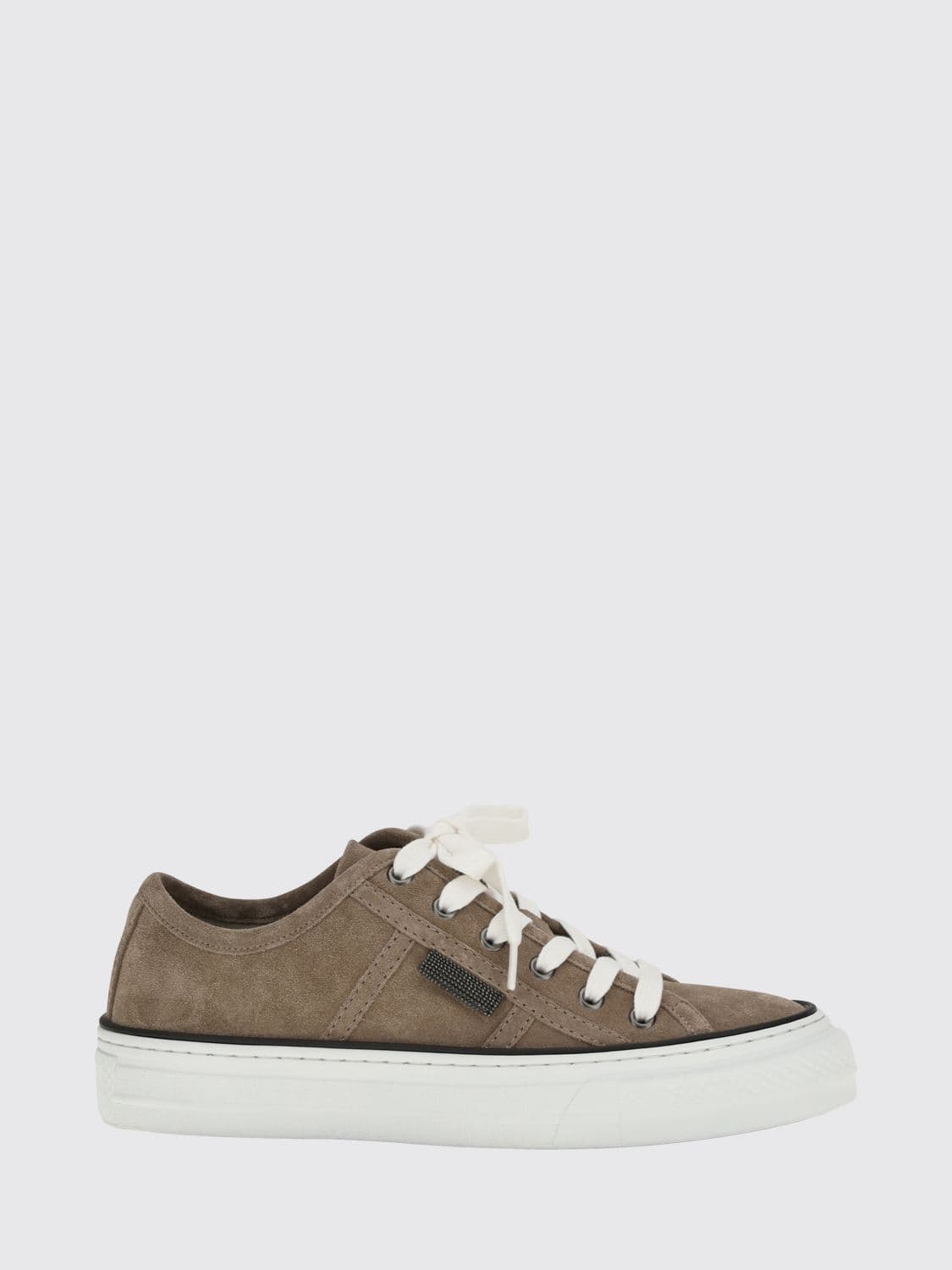 Brunello Cucinelli Suede Sneakers with Monile