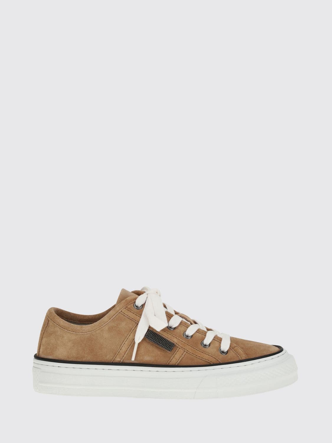Brunello Cucinelli Suede Sneakers with Monile