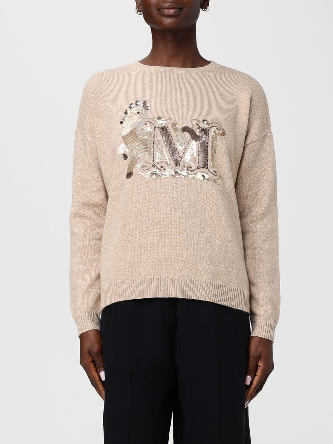 Max Mara Wool and Cashmere Sweater with Monogram