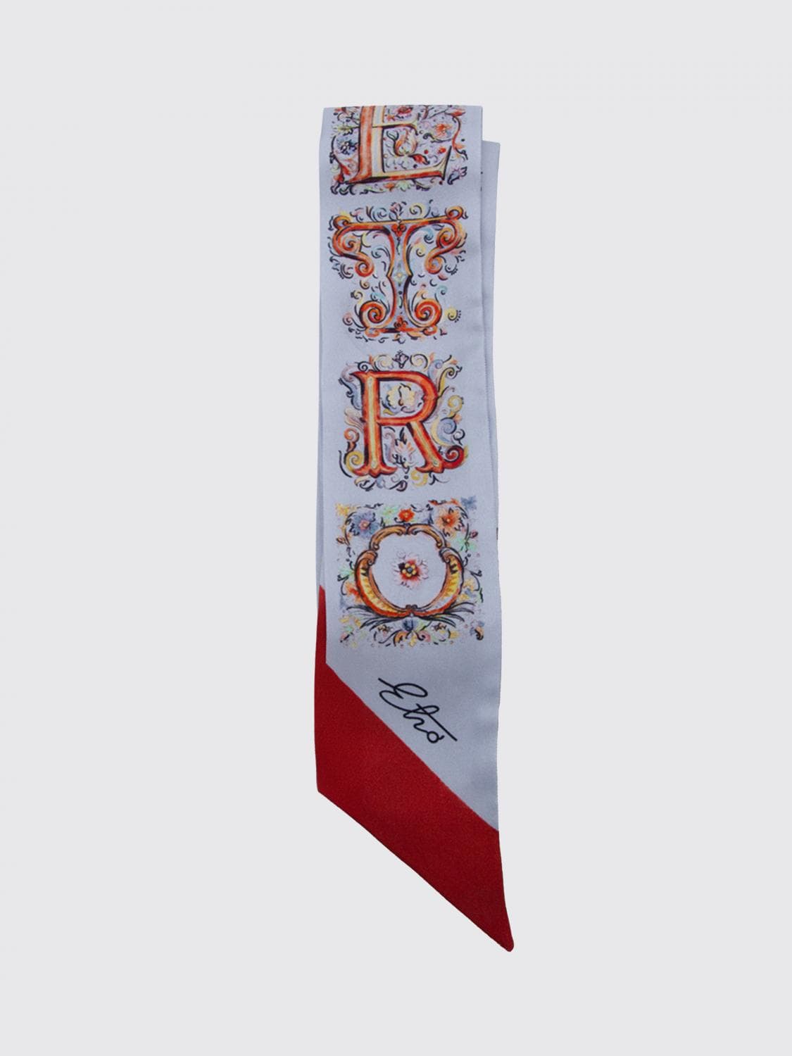 Etro Silk Bandeau with Printed Logo · OS