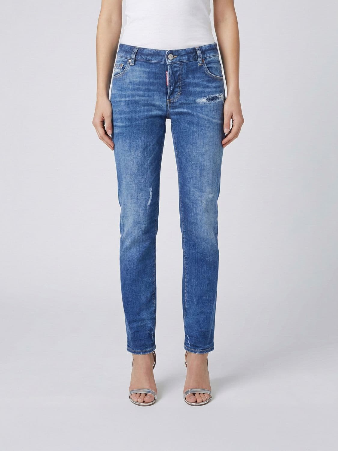 Dsquared2 Distressed Denim Slim Fit Jeans