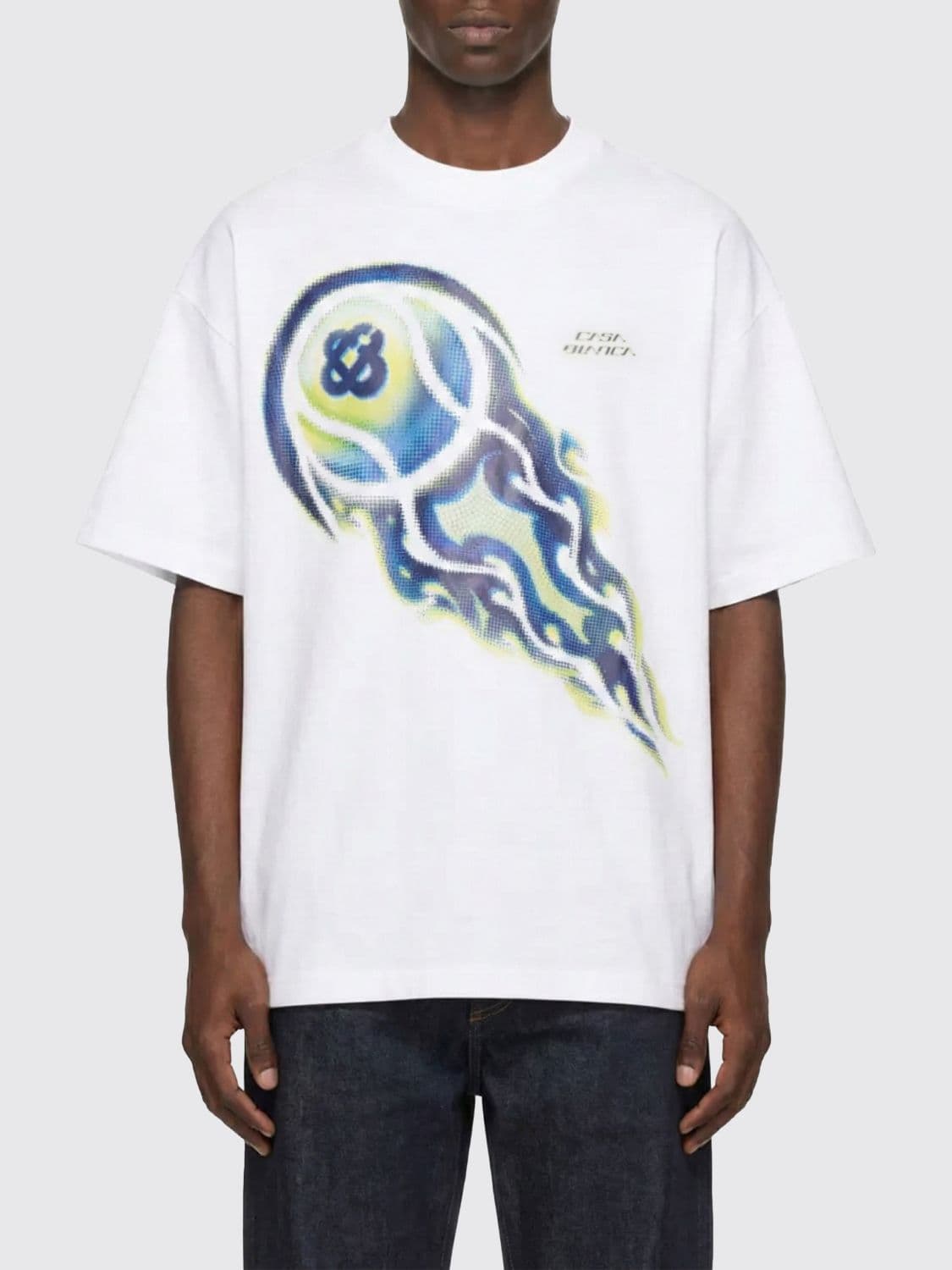 Casablanca Stretch Cotton T-Shirt with Logo Print
