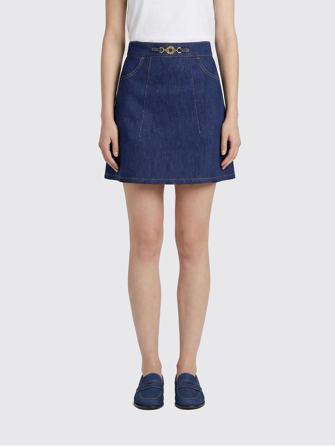 Patou Denim Skirt with Logo