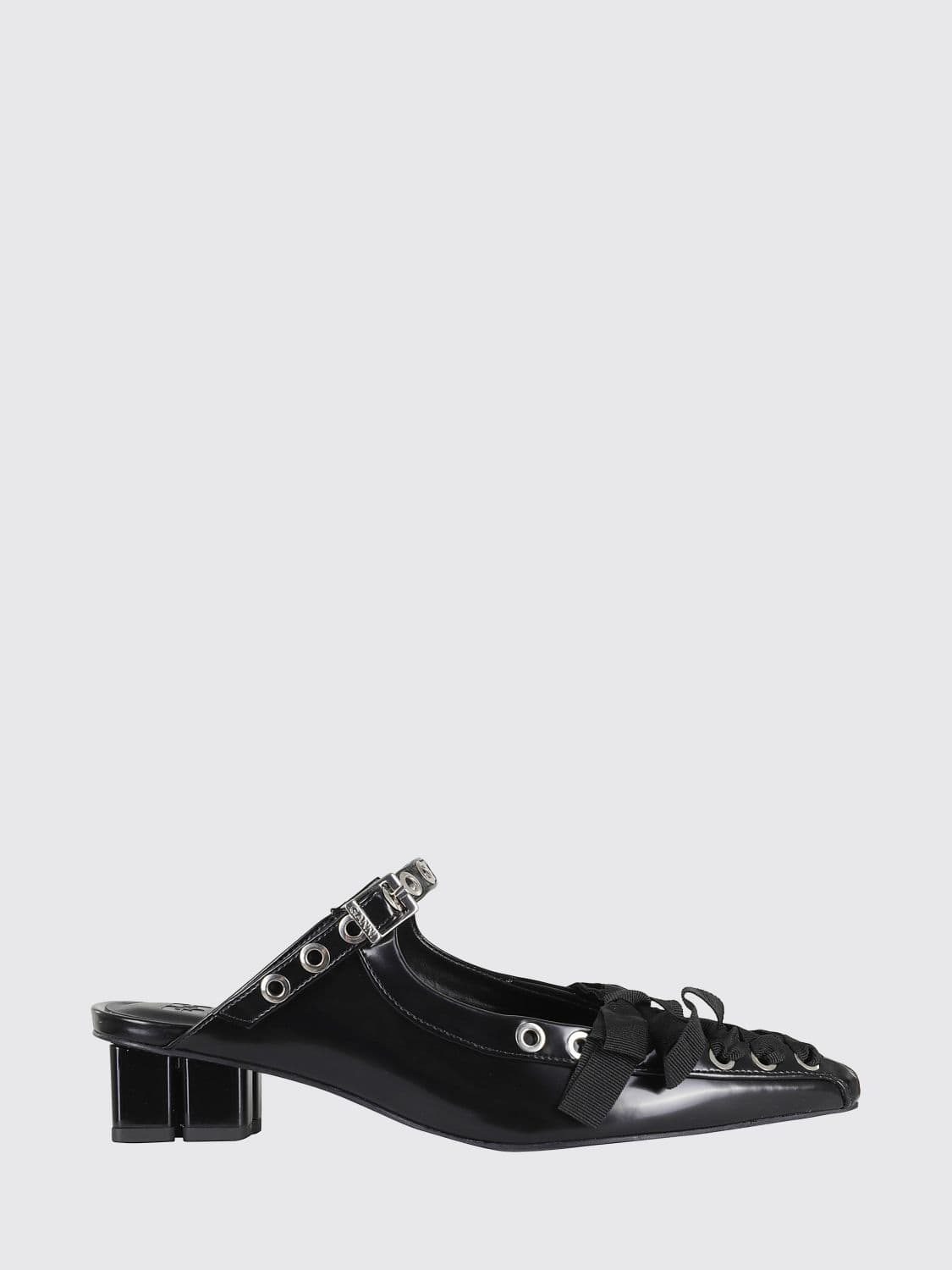 Ganni Eyelets Mules in Oleatex