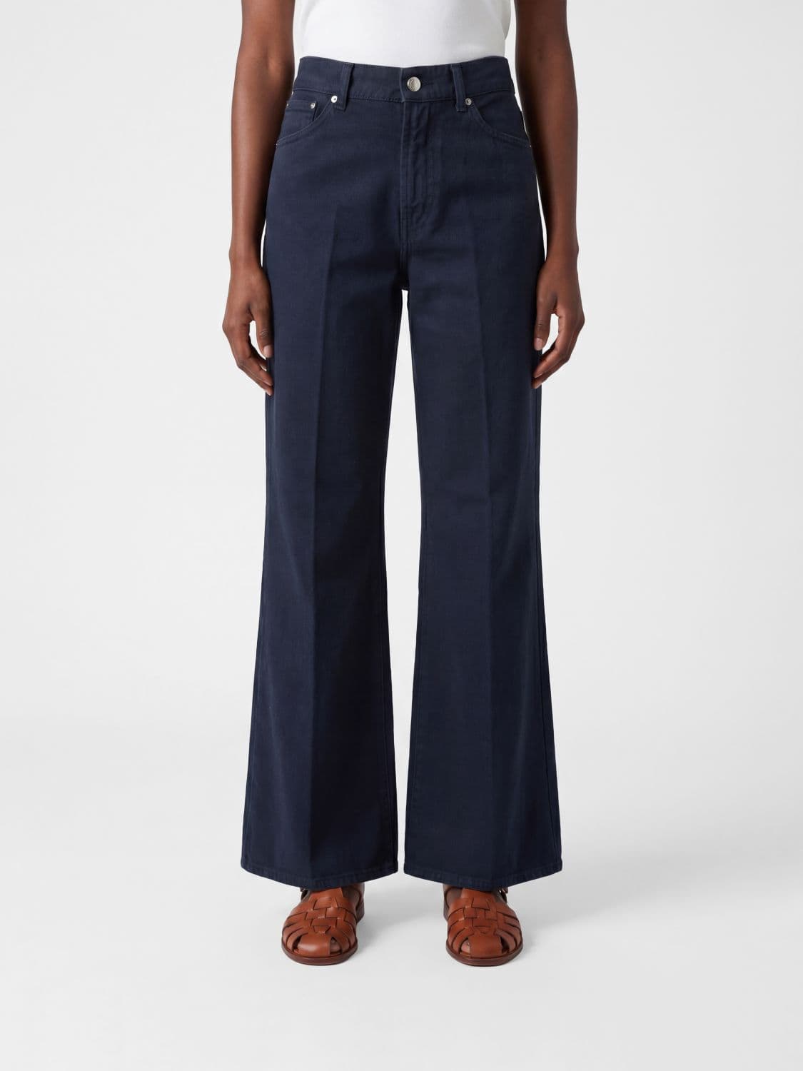 Dondup Wide Leg Stretch Denim Jeans