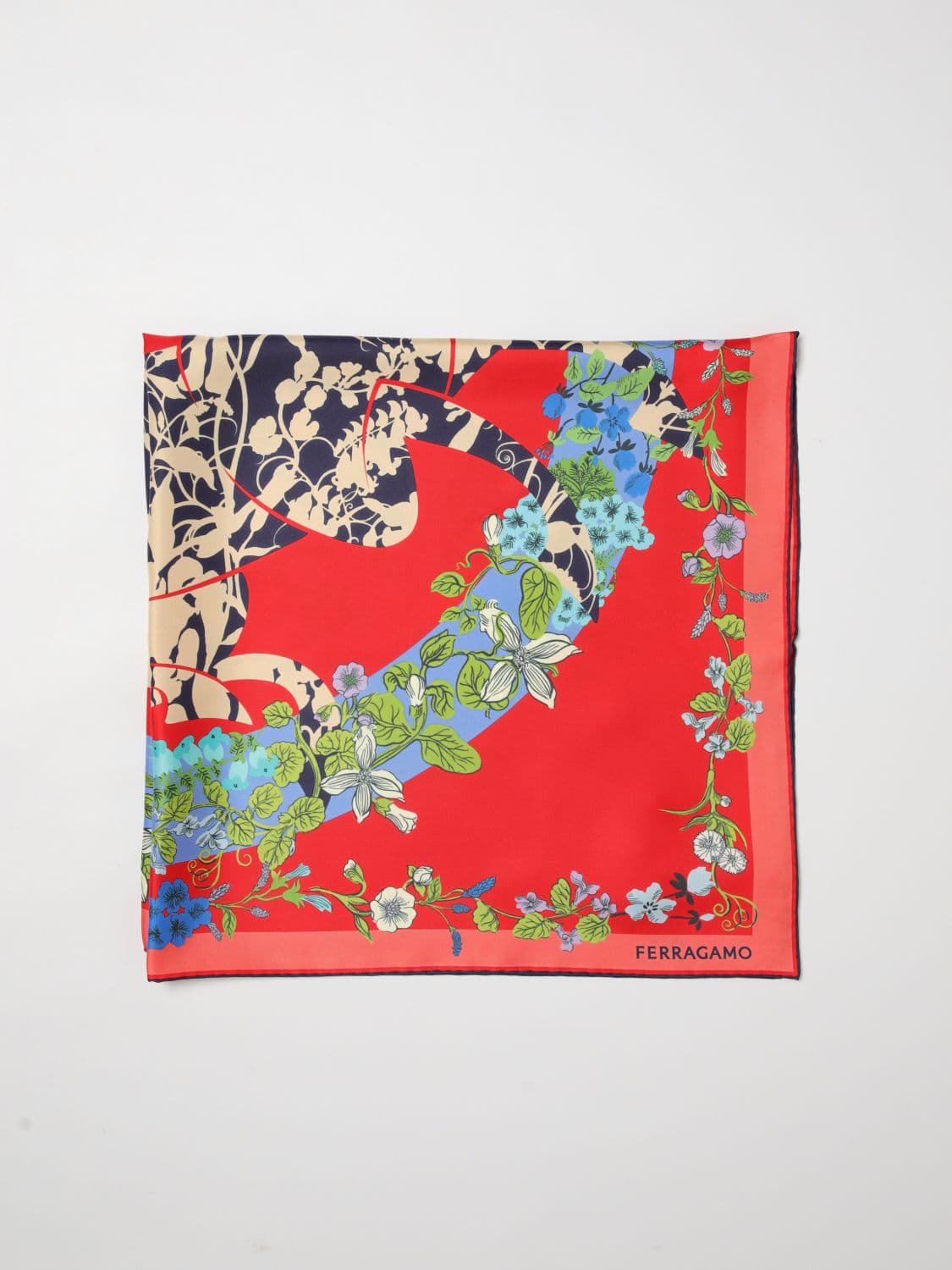 Ferragamo Pegasus Print Silk Foulard