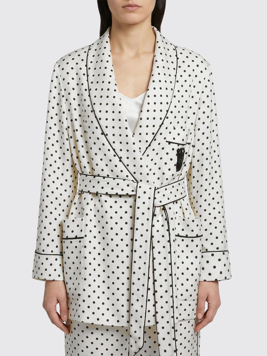 Valentino Polka Dot Viscose Robe Jacket