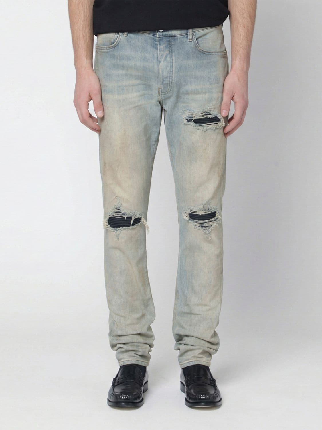 Amiri MX1 Slim Fit Distressed Denim Jeans