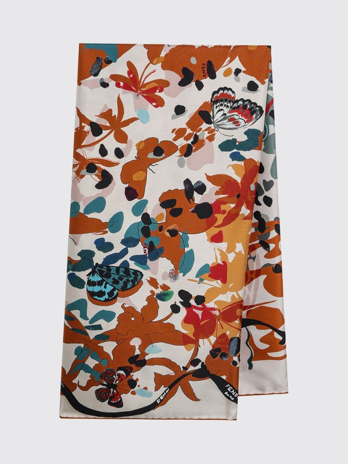 Fendi Silk Foulard with Floral Print