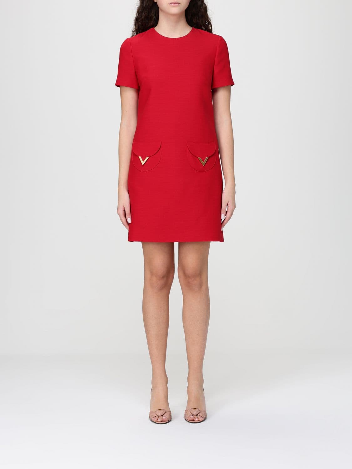 Valentino VLogo Virgin Wool and Silk Mini Dress