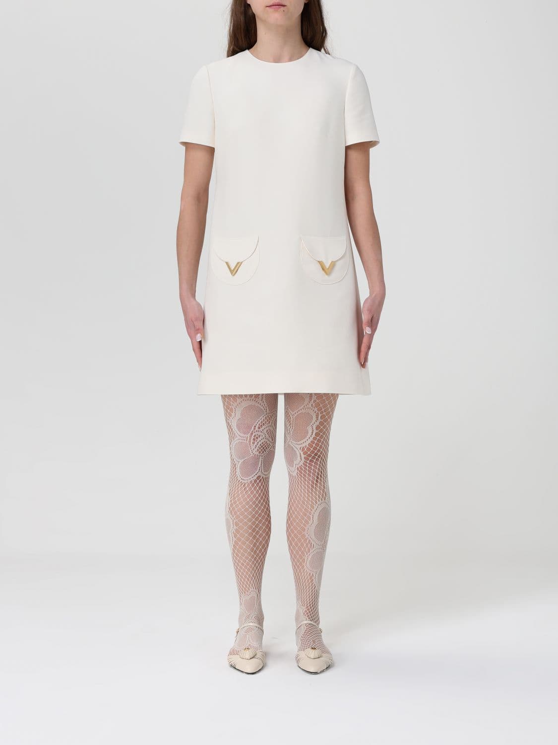 Valentino VLogo Virgin Wool and Silk Mini Dress