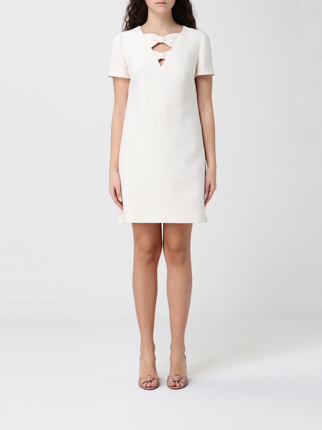 Valentino Virgin Wool and Silk Dress with Bows
