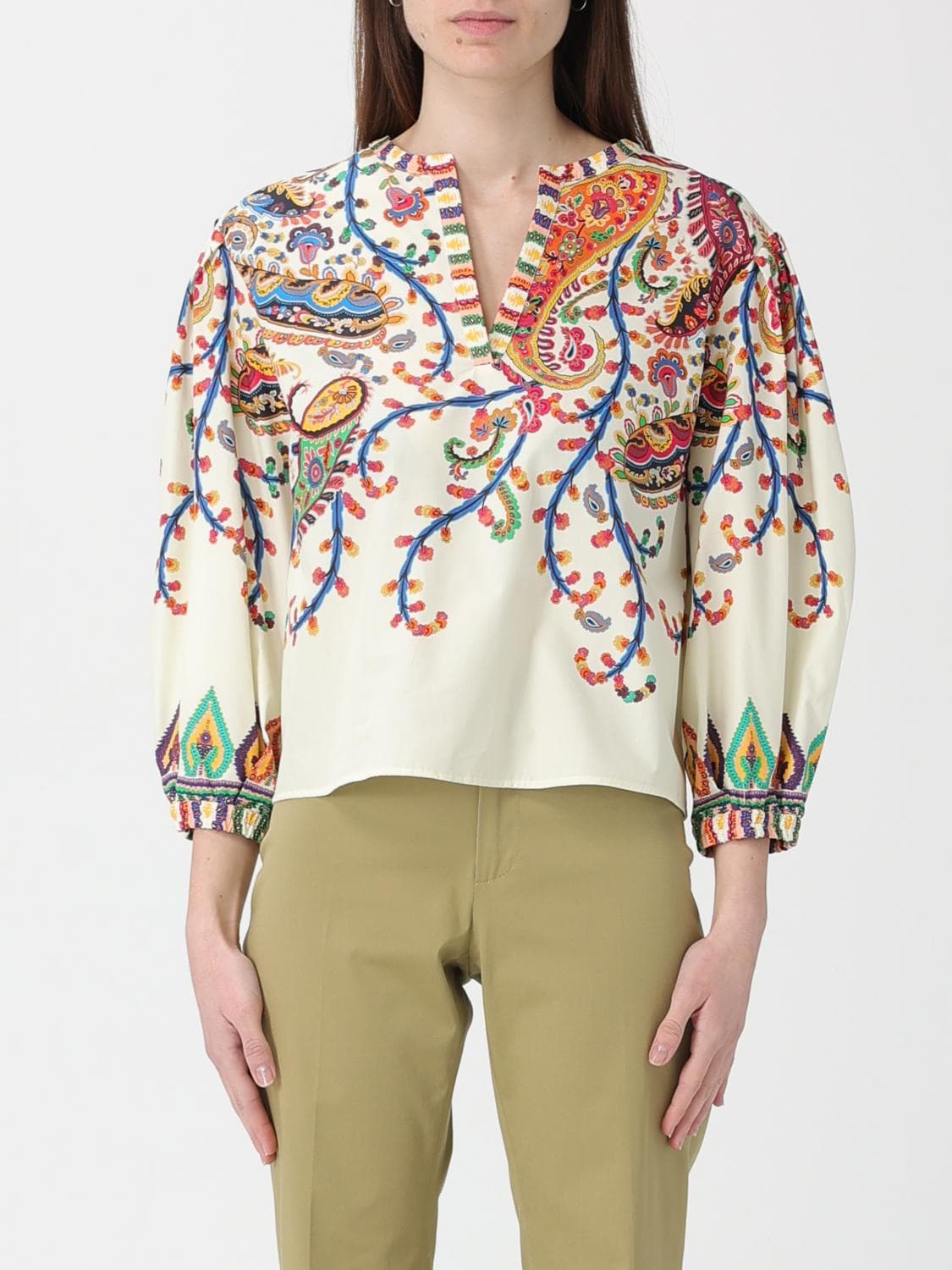 Etro Cotton Blouse with Paisley Print