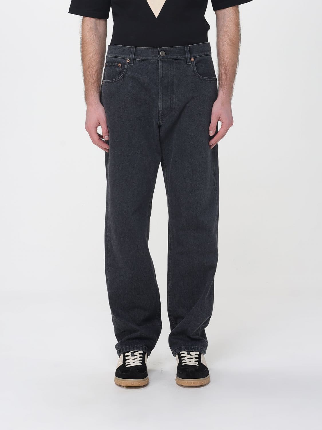 Valentino Cotton Denim Straight Jeans