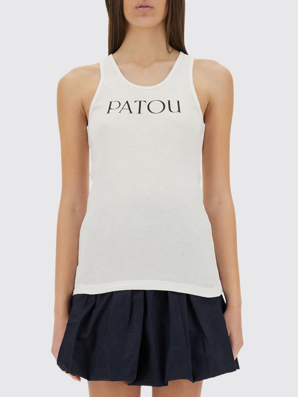 Patou Basic Cotton Tank Top with Logo