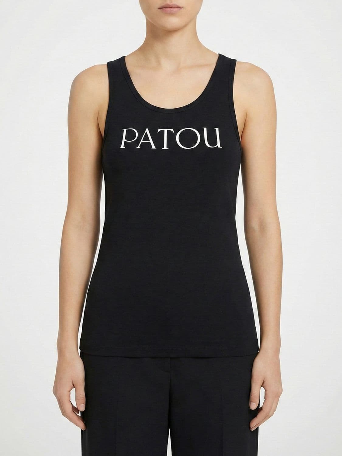Patou Basic Cotton Tank Top with Logo