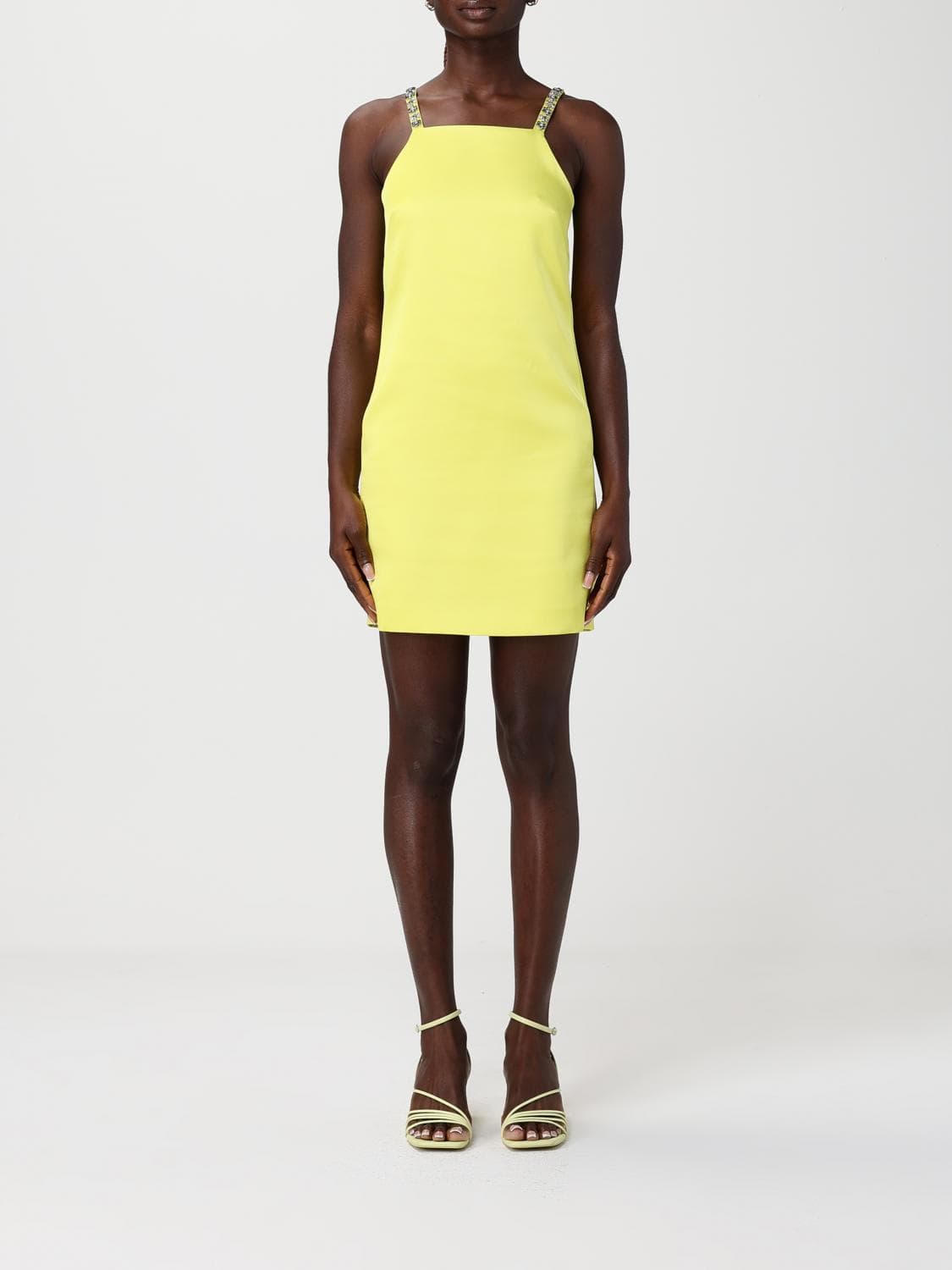 Twinset Mini Crepe Dress with Rhinestones