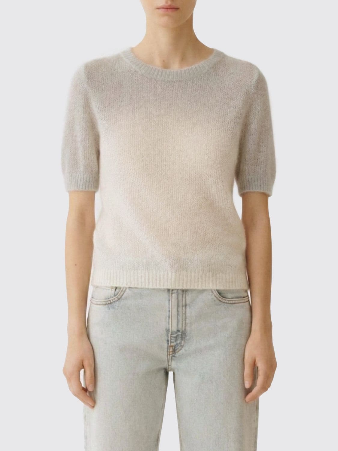 Fabiana Filippi Crew Neck Knit Top in Wool and Cashmere