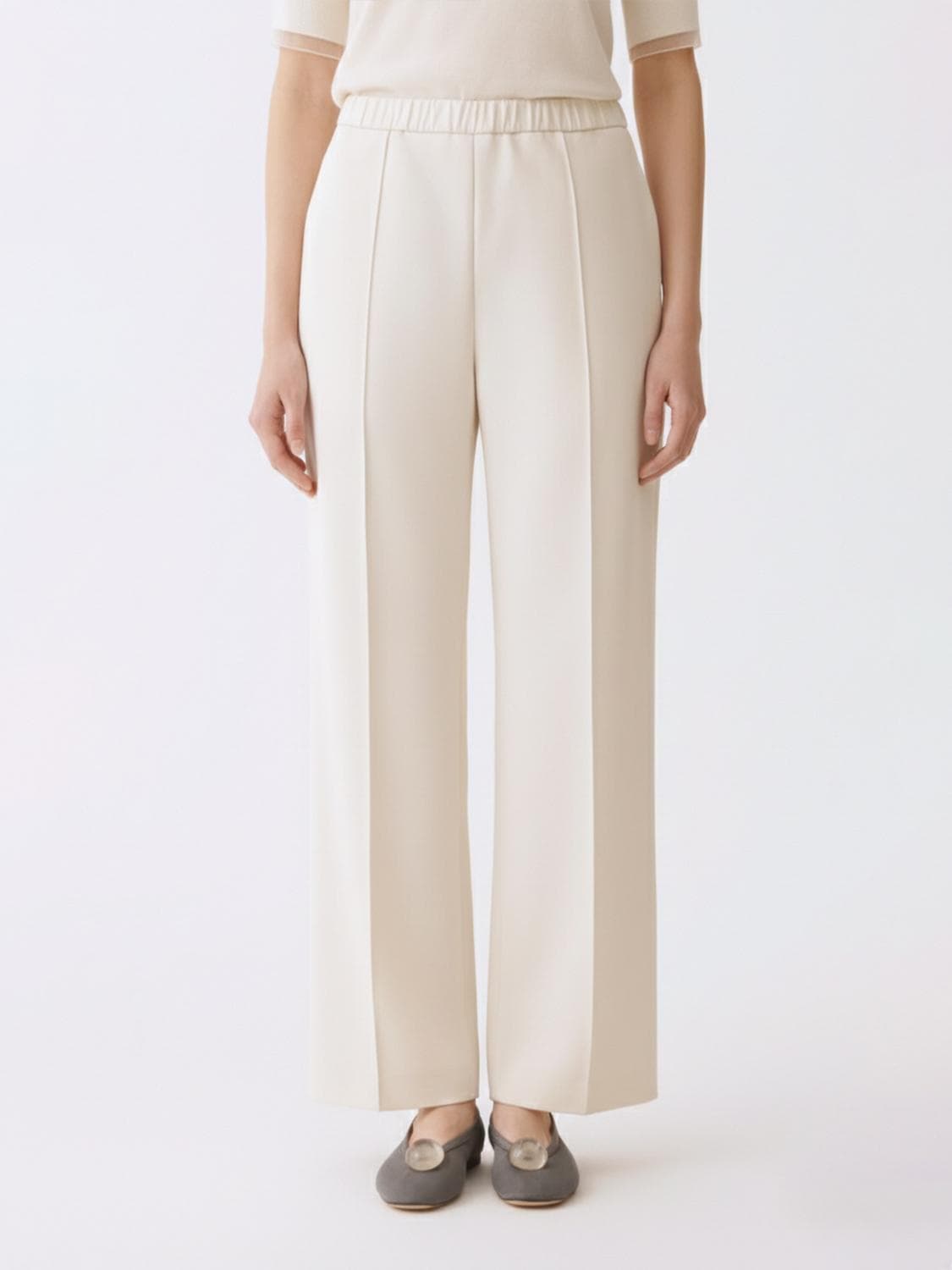 Fabiana Filippi Wide Leg Trousers in Stretch Cotton