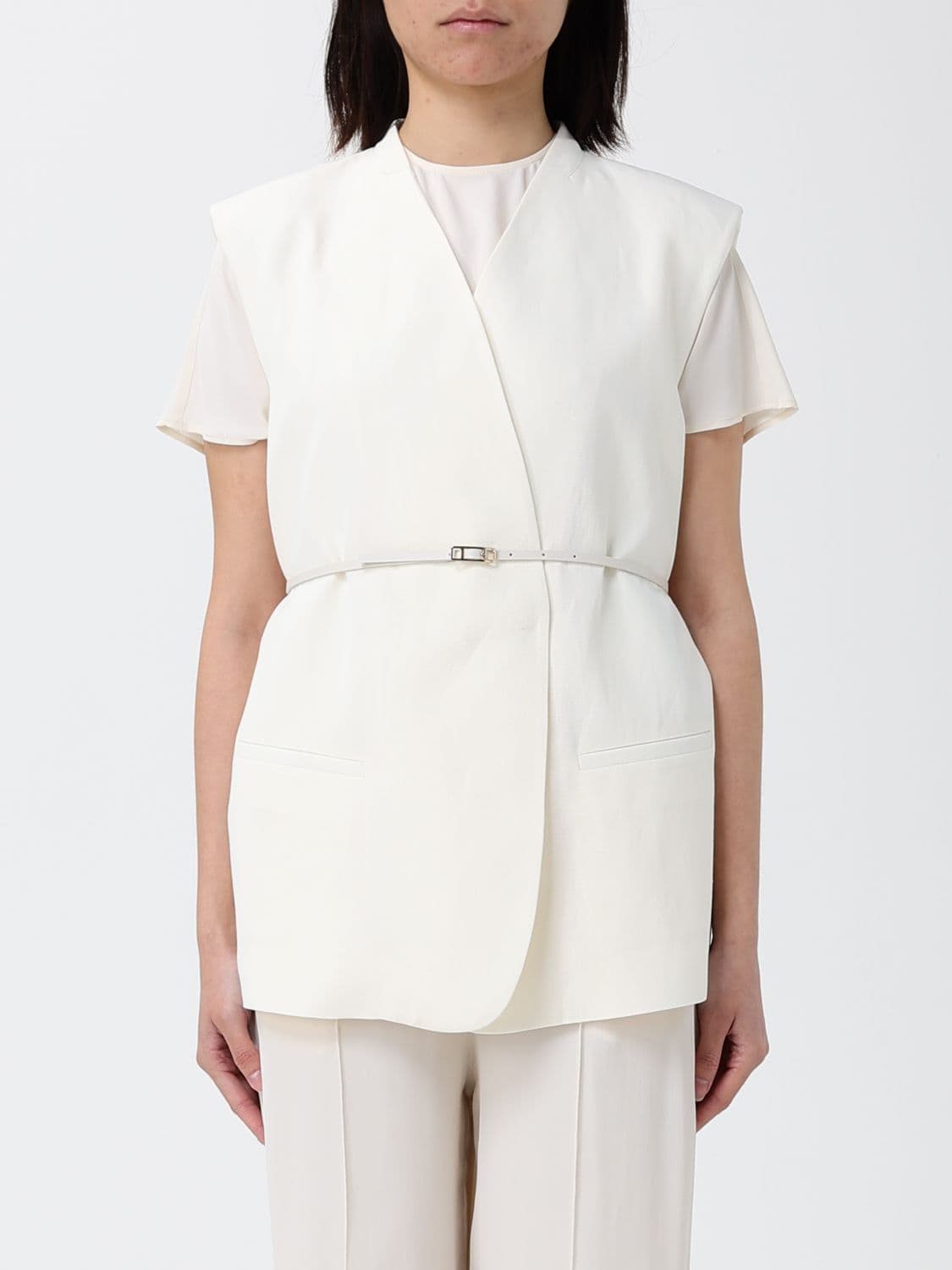 Fabiana Filippi Tailored Vest in Linen Blend