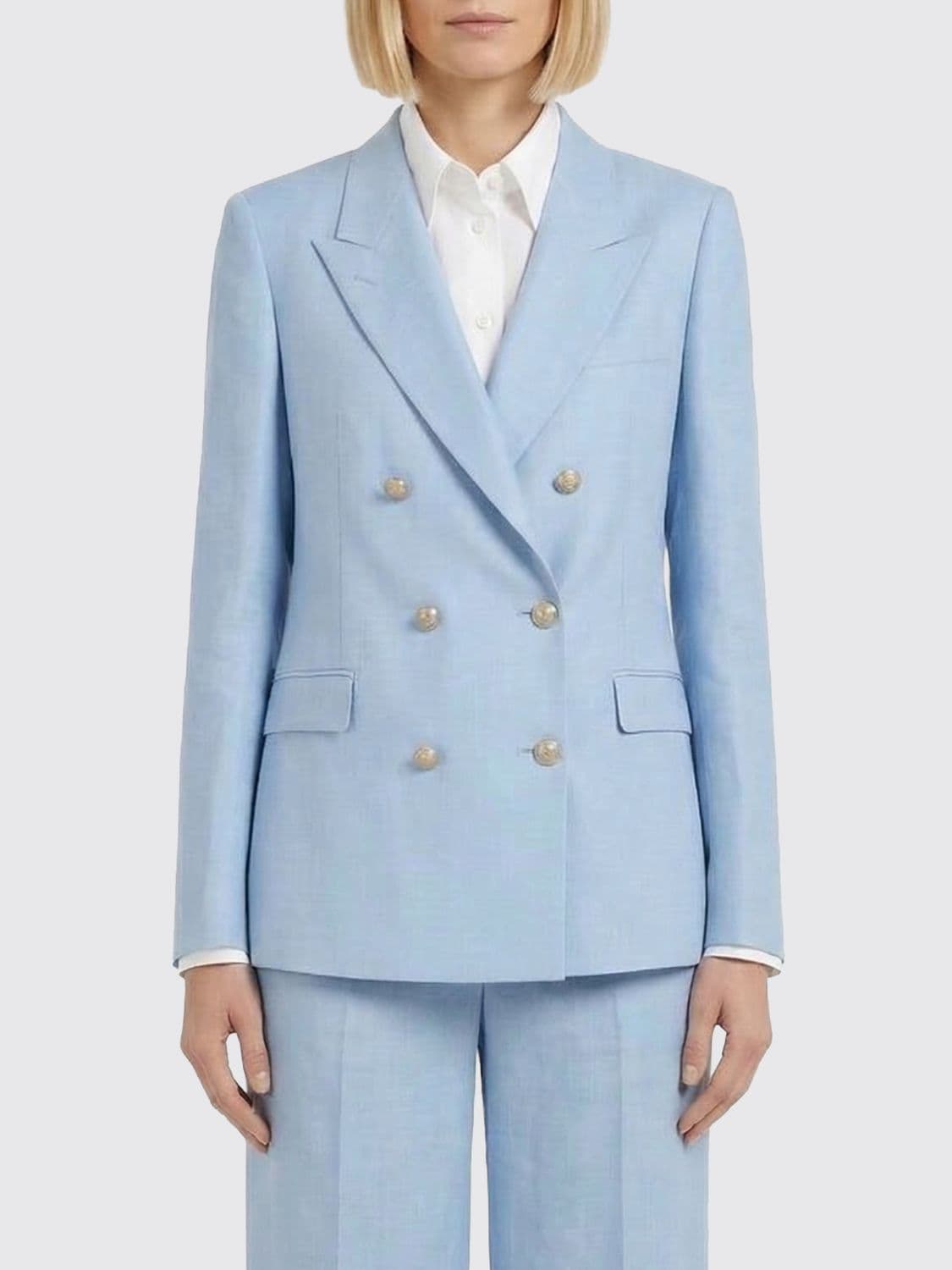 Tagliatore Double Breasted Blazer in Virgin Wool Blend