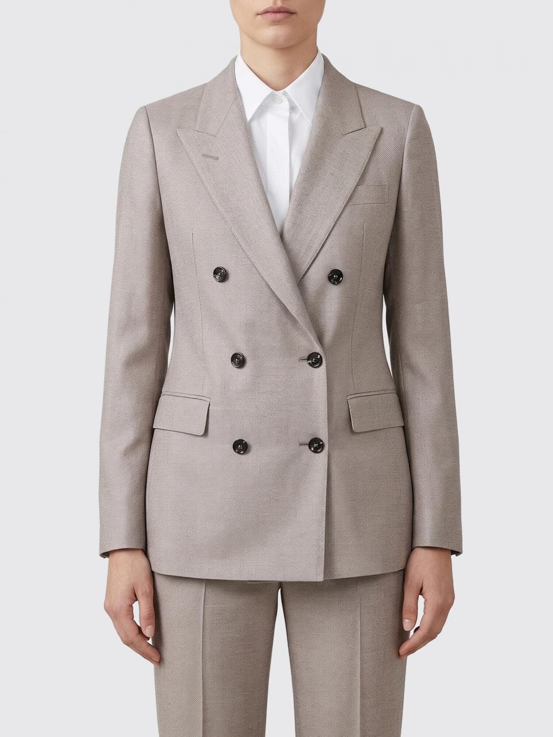 Tagliatore Double Breasted Blazer in Virgin Wool Blend · 46