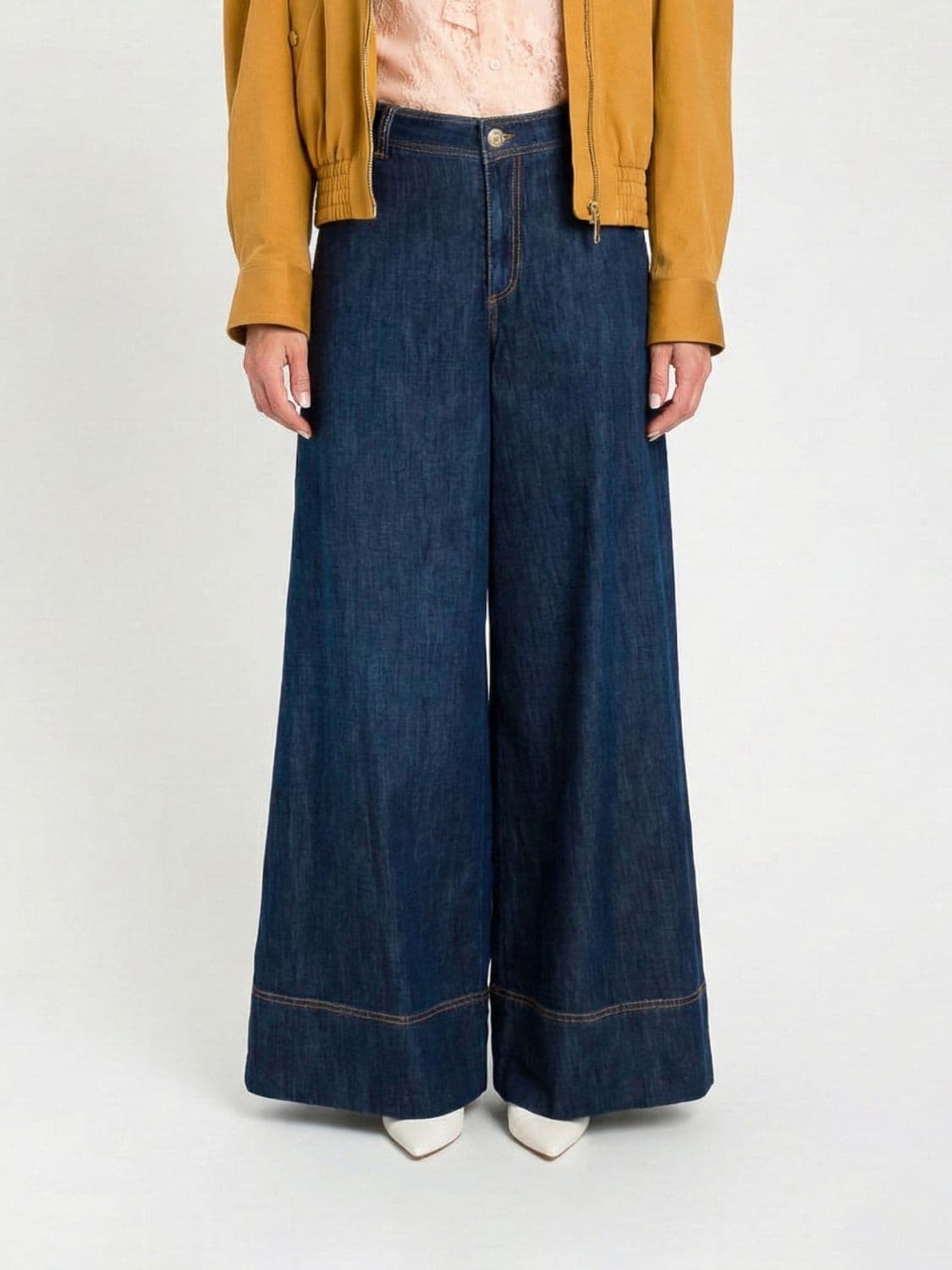 Twinset Cotton Denim Flare Jeans