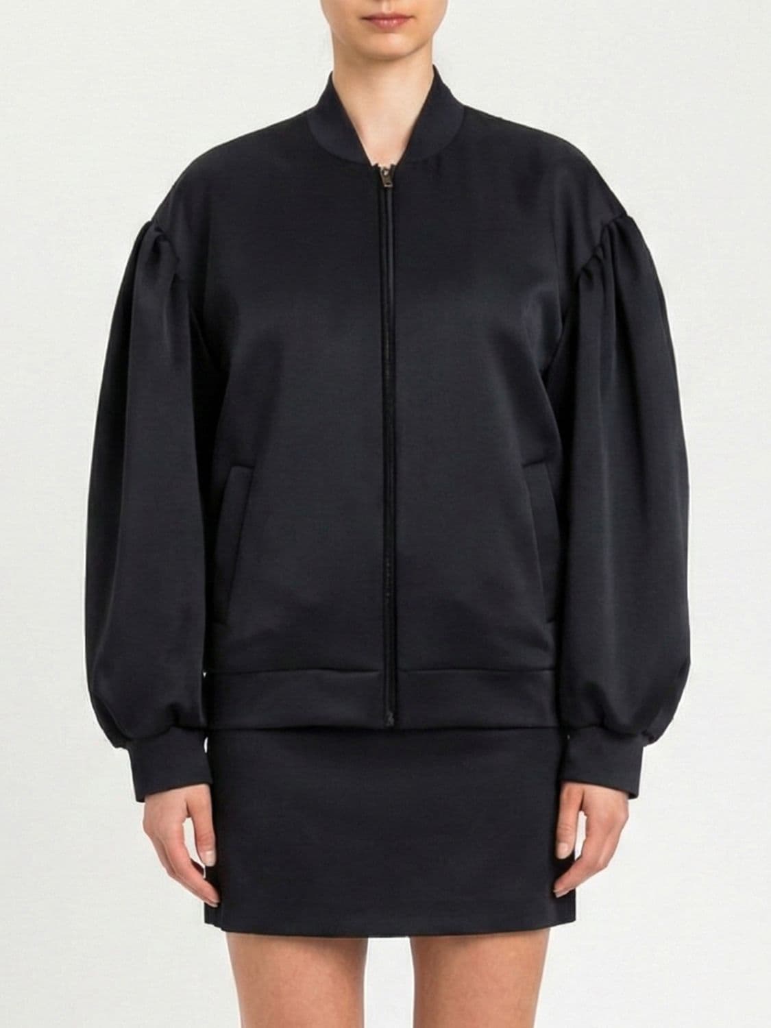 Twinset Oversized Duchess Satin Bomber Jacket