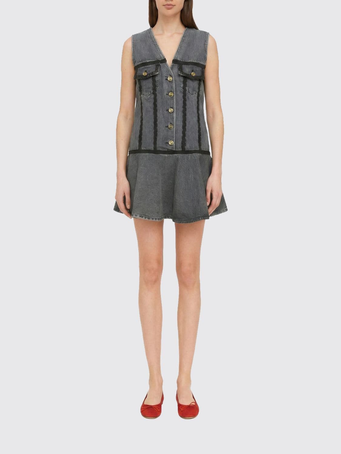 Ganni Rigid Mini Denim Dress