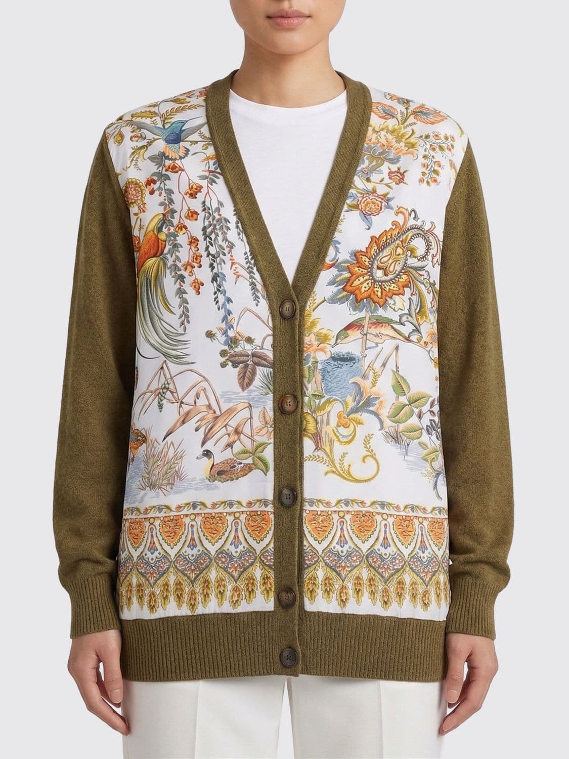 Etro Paisley Cotton Blend Cardigan · 42