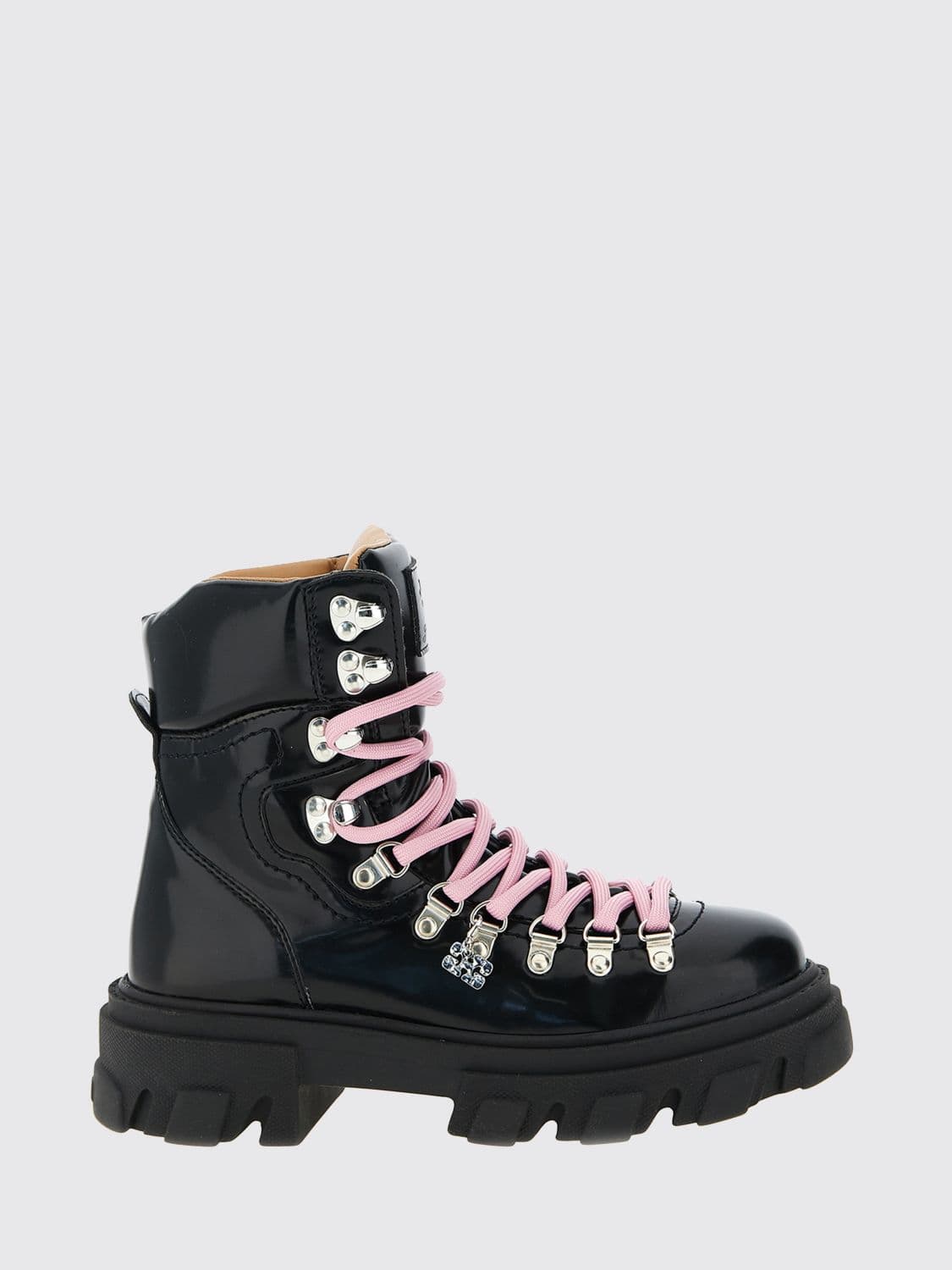 Ganni Cleated Mountain Faux Leather Ankle Boots