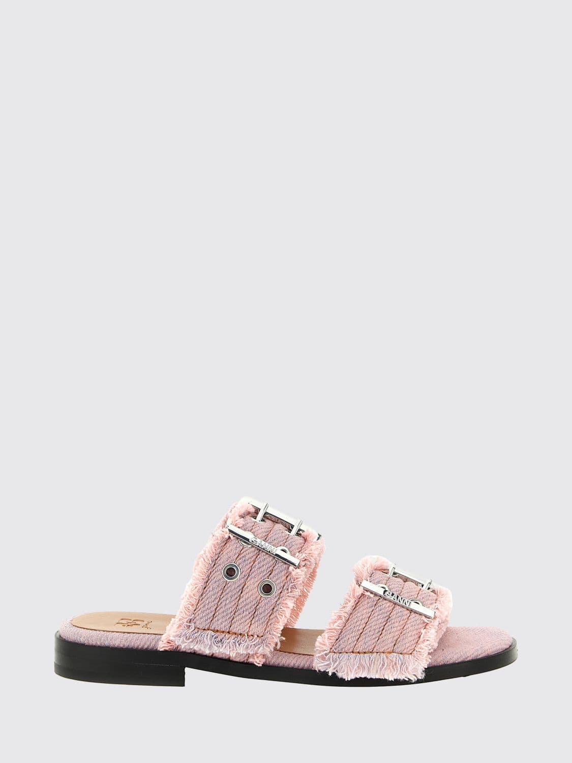 Ganni Organic Cotton Sandal with Fringed Edges