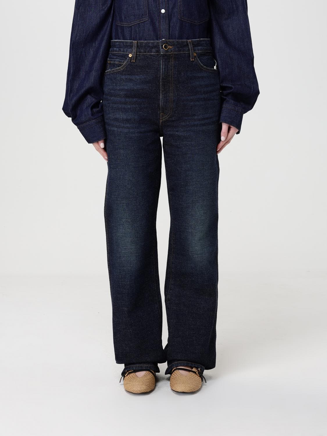 Khaite Straight Jeans in Cotton Denim