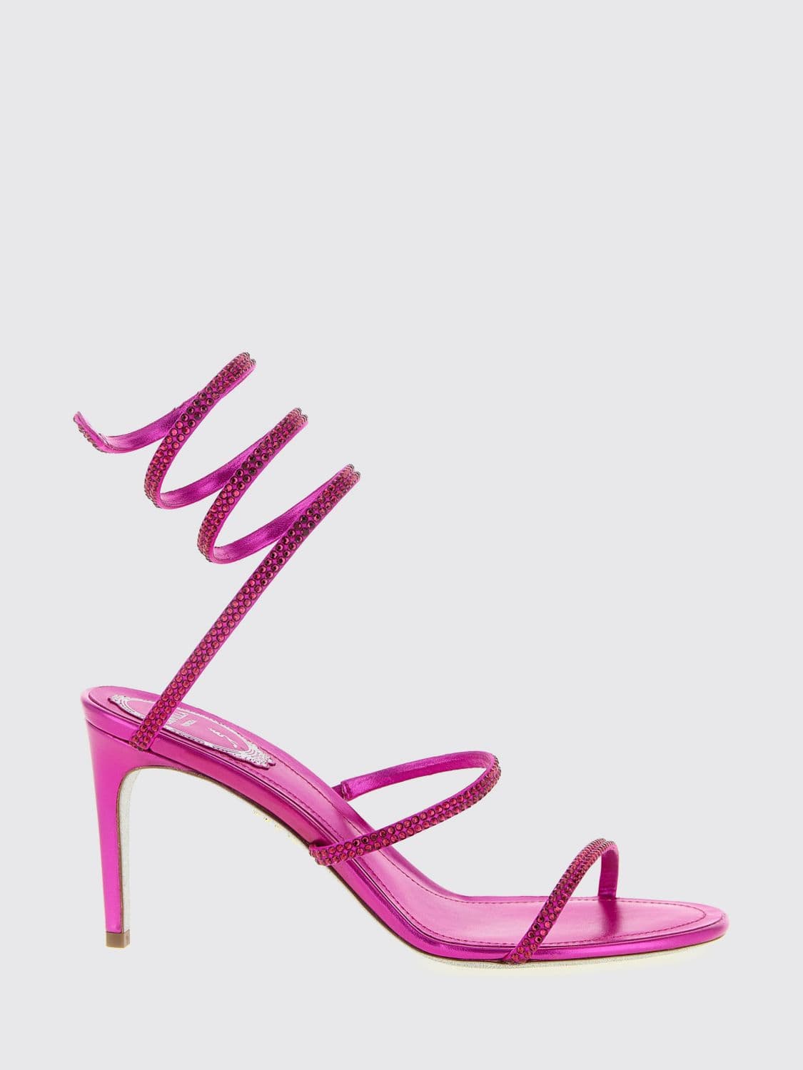 Rene Caovilla Cleo Satin Sandals with Rhinestones