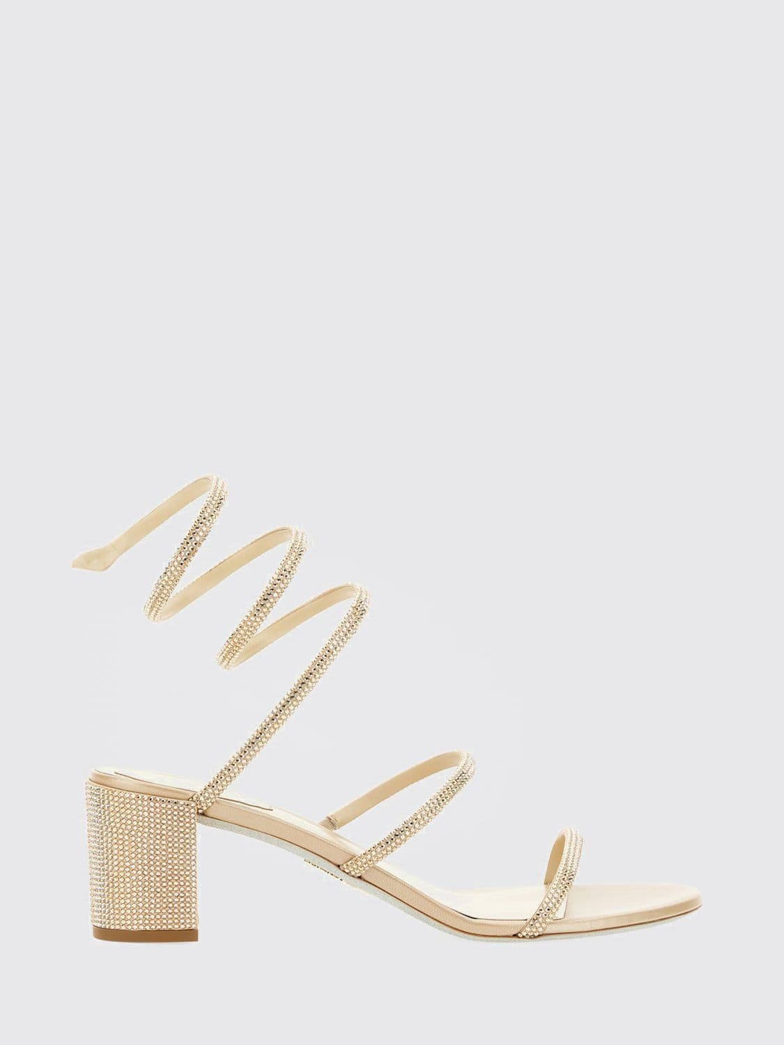 Rene Caovilla Cleo Satin Sandals with Rhinestones