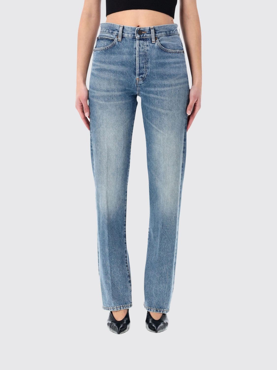 Frame Straight Cotton Denim Jeans · 29